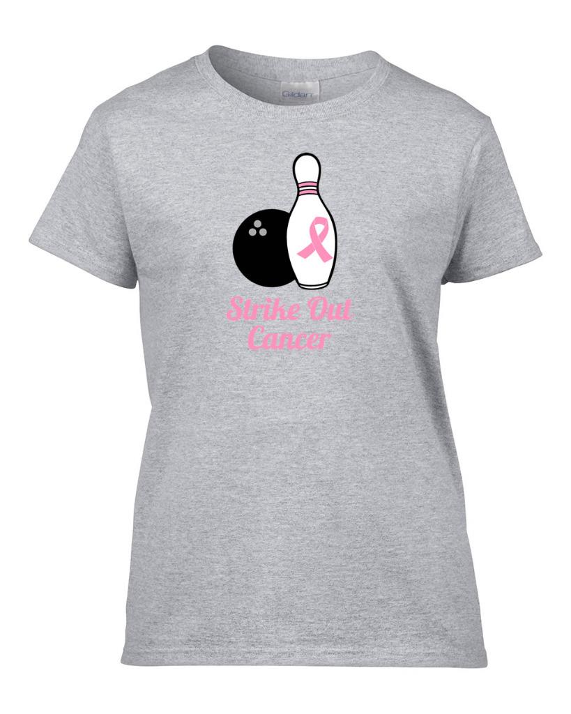 Details about   Strike Out Breast Cancer Baseball Womens Grey Shirt