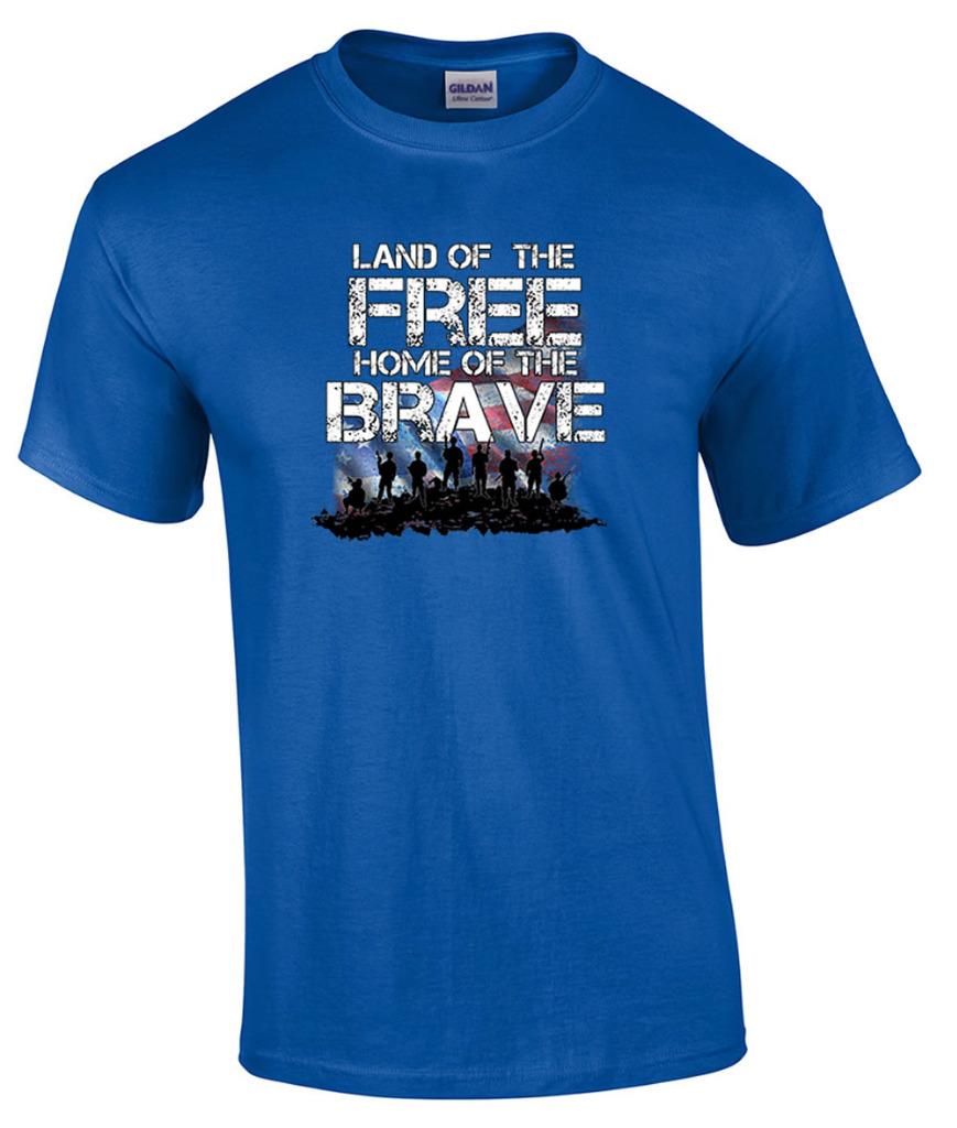 Land of the Free Home of the Brave T-Shirt Patriotic Military Shirt