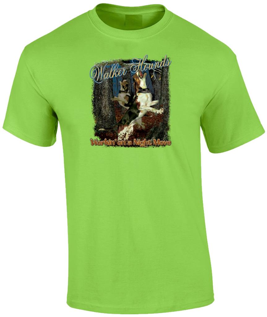 Walker Hounds Working on a Night Move Hunter T-Shirt Coon Hound Dog Hunting