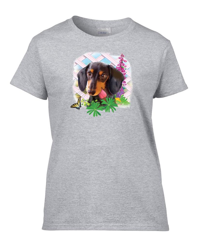 Womens Black and Tan Dachshund T-Shirt Ladies Black and Tan Dachshund Dog Tee