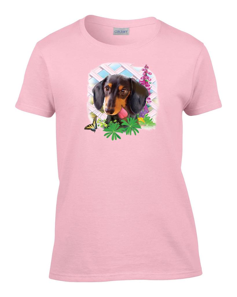 Womens Black and Tan Dachshund T-Shirt Ladies Black and Tan Dachshund Dog Tee