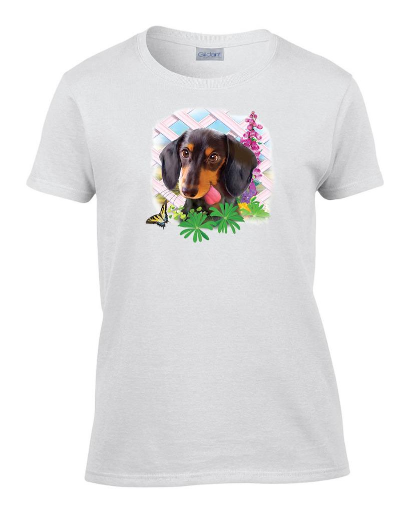 Womens Black and Tan Dachshund T-Shirt Ladies Black and Tan Dachshund Dog Tee