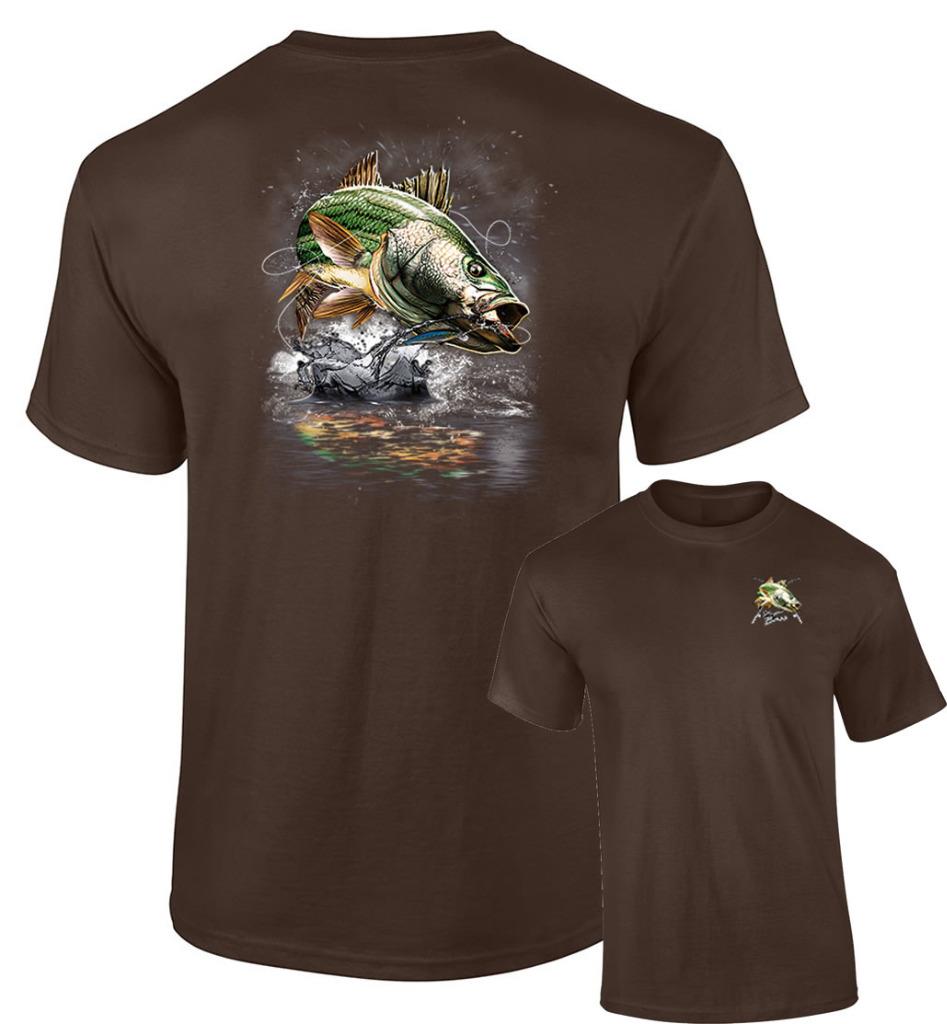 ijsje Tact scheuren Jumping Striped Bass T-Shirt Striper Bass Fishing Lure Tshirt | eBay