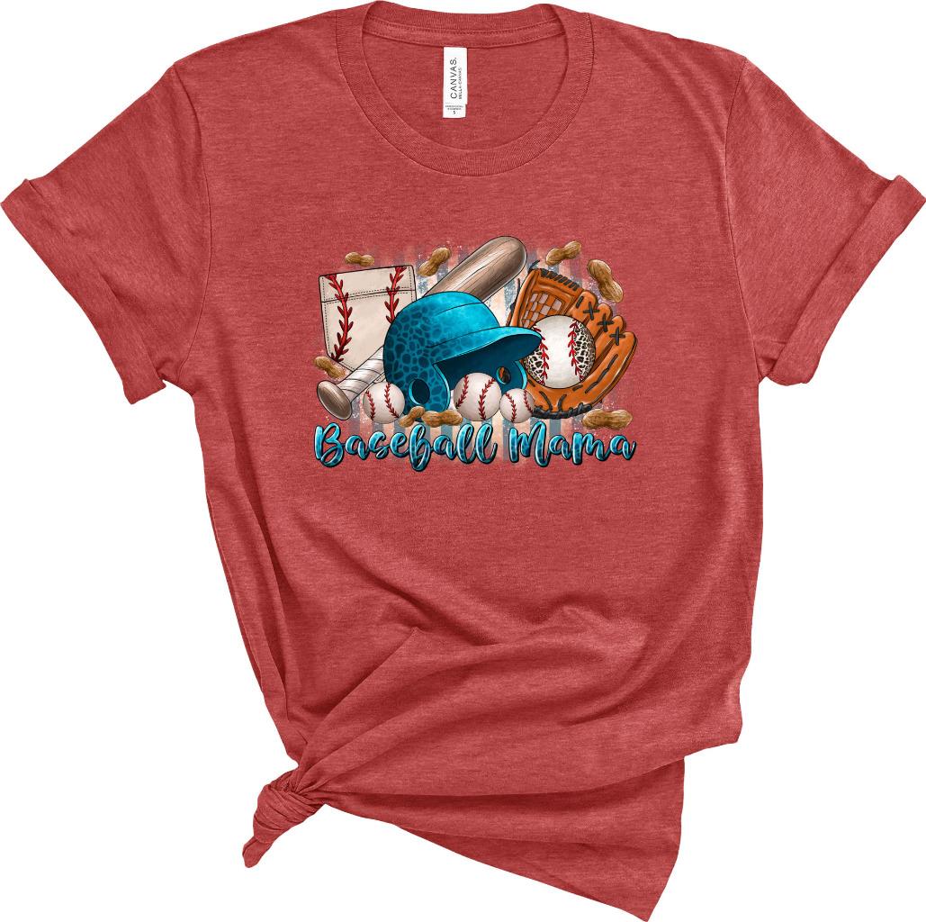 Baseball Mama Bat Ball Helmet Mitt T-Shirt