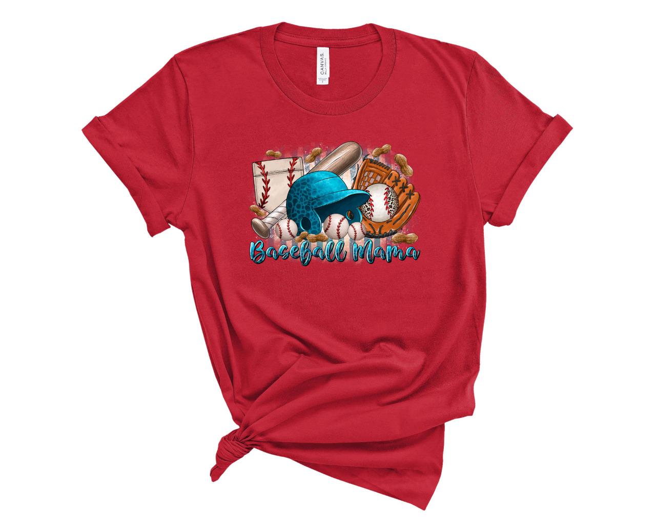 Baseball Mama Bat Ball Helmet Mitt T-Shirt