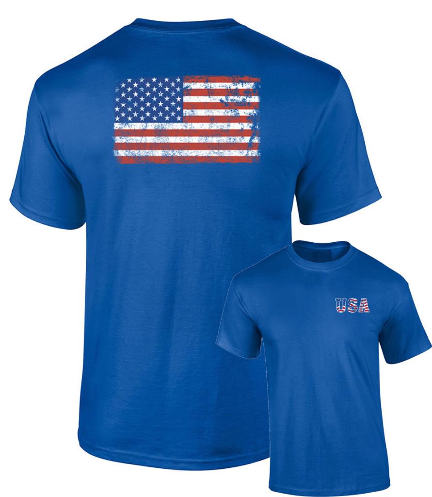 Patriotic Distressed USA Flag With Crest T-Shirt 4th of July America 250 Shirt