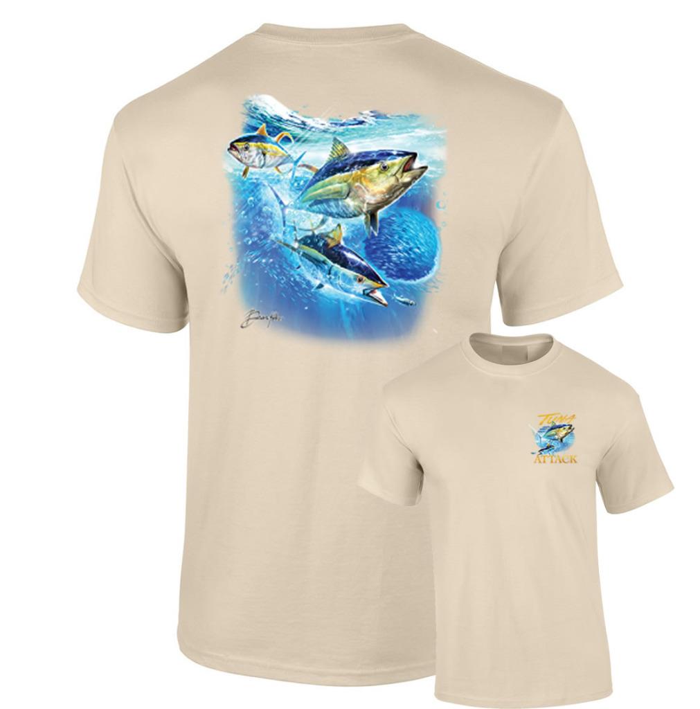 Tuna with Flying Fish - Short Sleeve Polyester Shirt