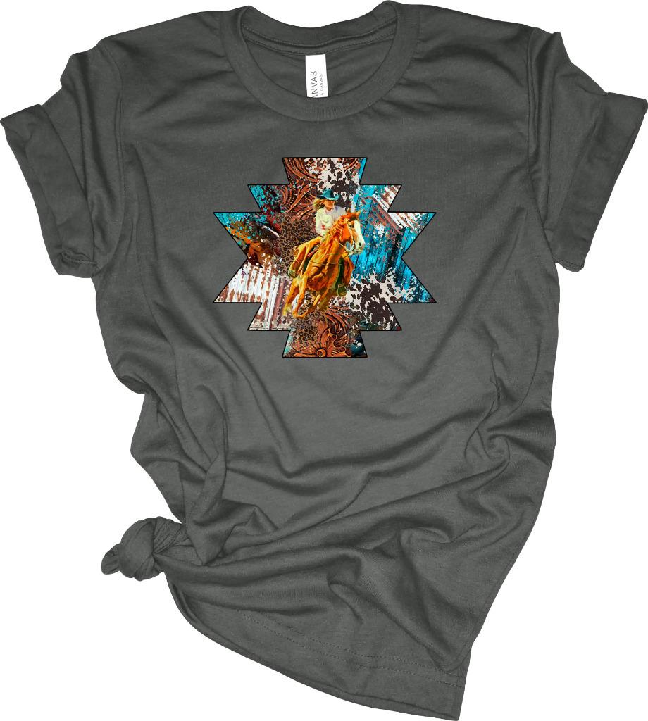 Aztec Barrel Racing T-Shirt Barrel Racer Cowgirl Shirt | eBay