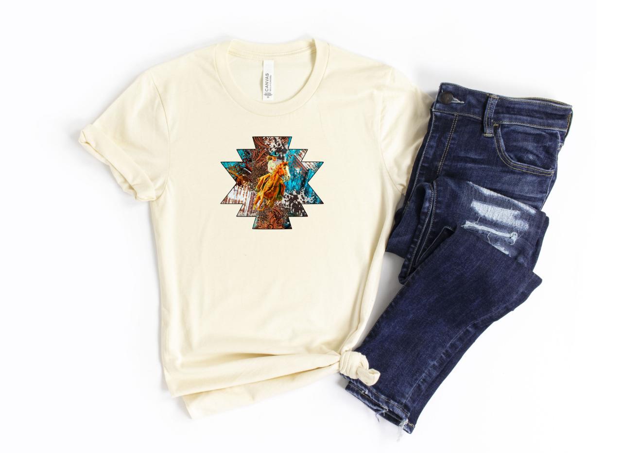 Aztec Barrel Racing T-Shirt Barrel Racer Cowgirl Shirt | eBay