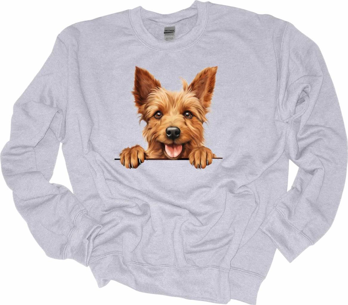 Peeking Australian Terrier Dog Sweatshirt Dog Lover Shirt