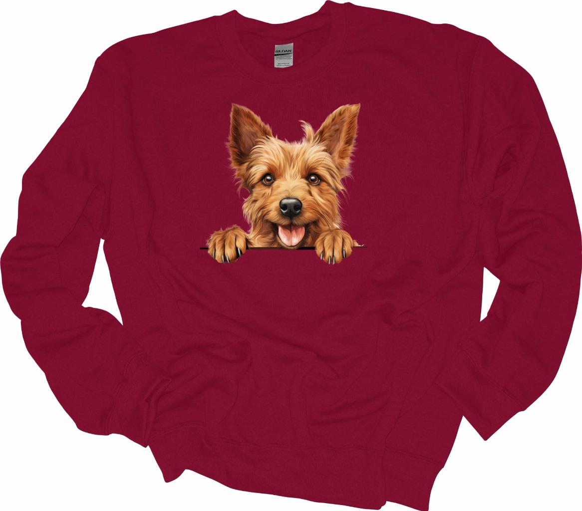 Peeking Australian Terrier Dog Sweatshirt Dog Lover Shirt