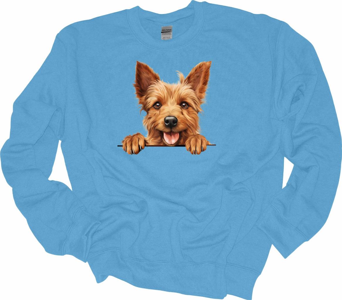 Peeking Australian Terrier Dog Sweatshirt Dog Lover Shirt