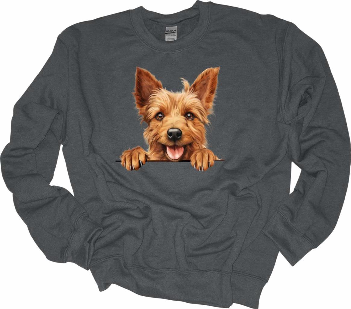 Peeking Australian Terrier Dog Sweatshirt Dog Lover Shirt