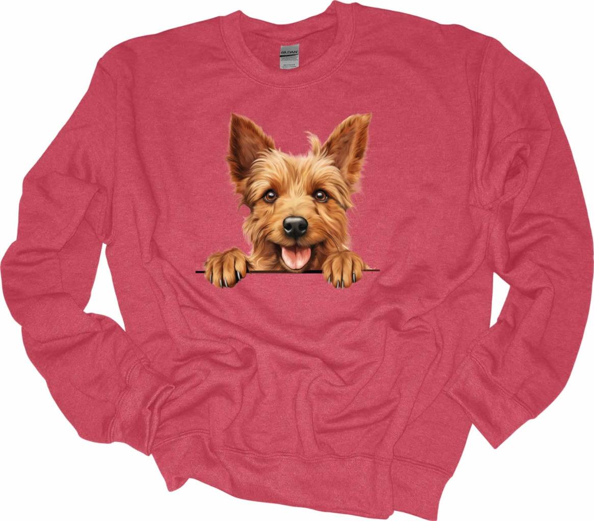 Peeking Australian Terrier Dog Sweatshirt Dog Lover Shirt