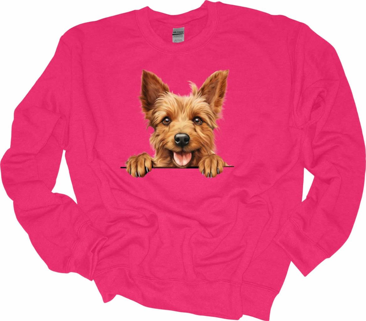 Peeking Australian Terrier Dog Sweatshirt Dog Lover Shirt