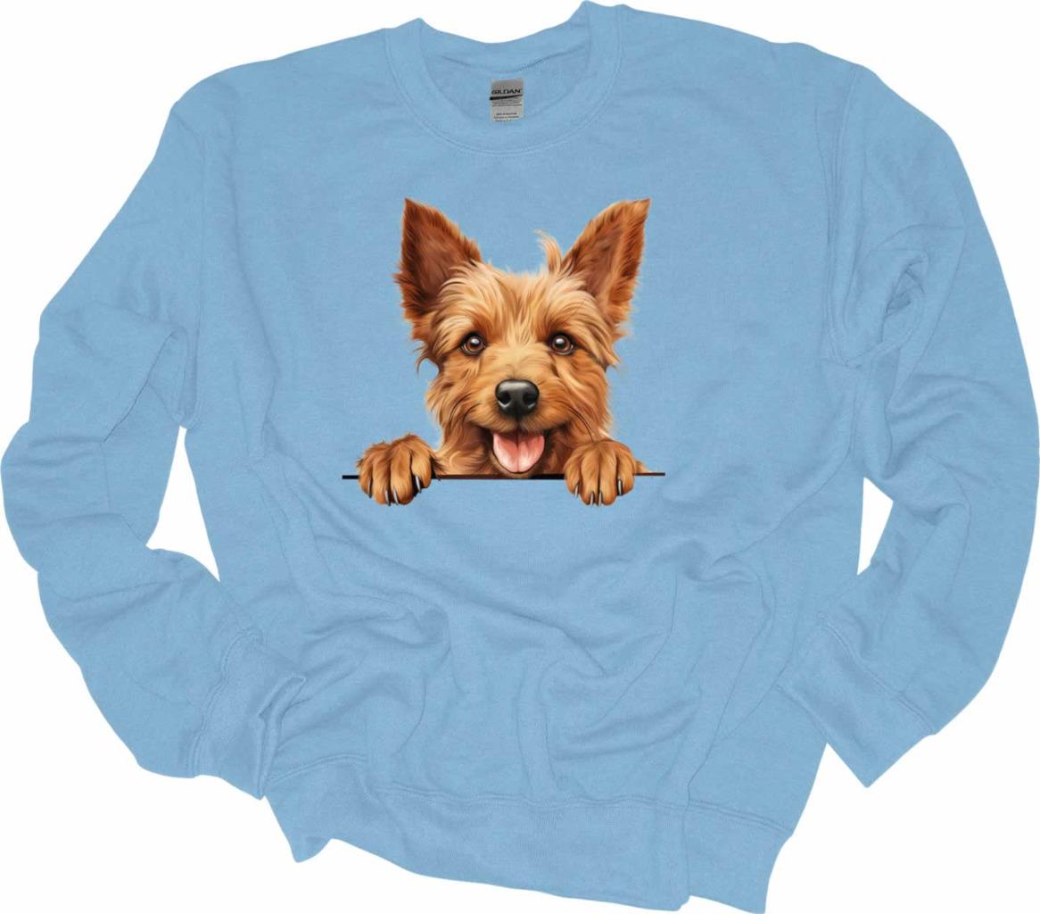 Peeking Australian Terrier Dog Sweatshirt Dog Lover Shirt