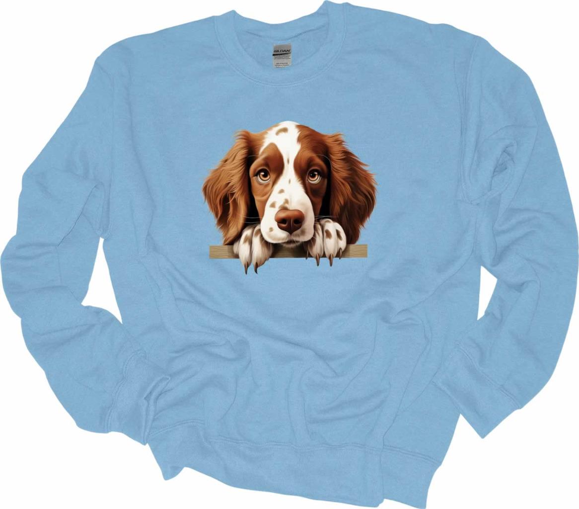 Peeking Welsh Springer Spaniel Dog Sweatshirt Dog Lover Shirt