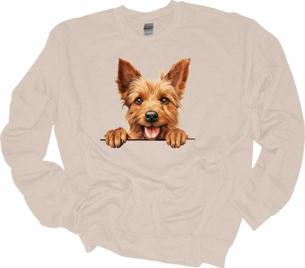 Peeking Australian Terrier Dog Sweatshirt Dog Lover Shirt