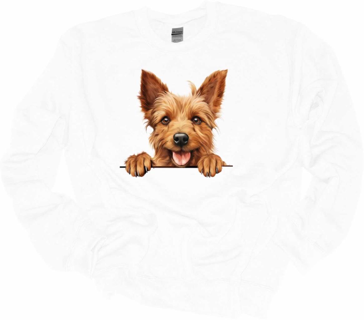 Peeking Australian Terrier Dog Sweatshirt Dog Lover Shirt