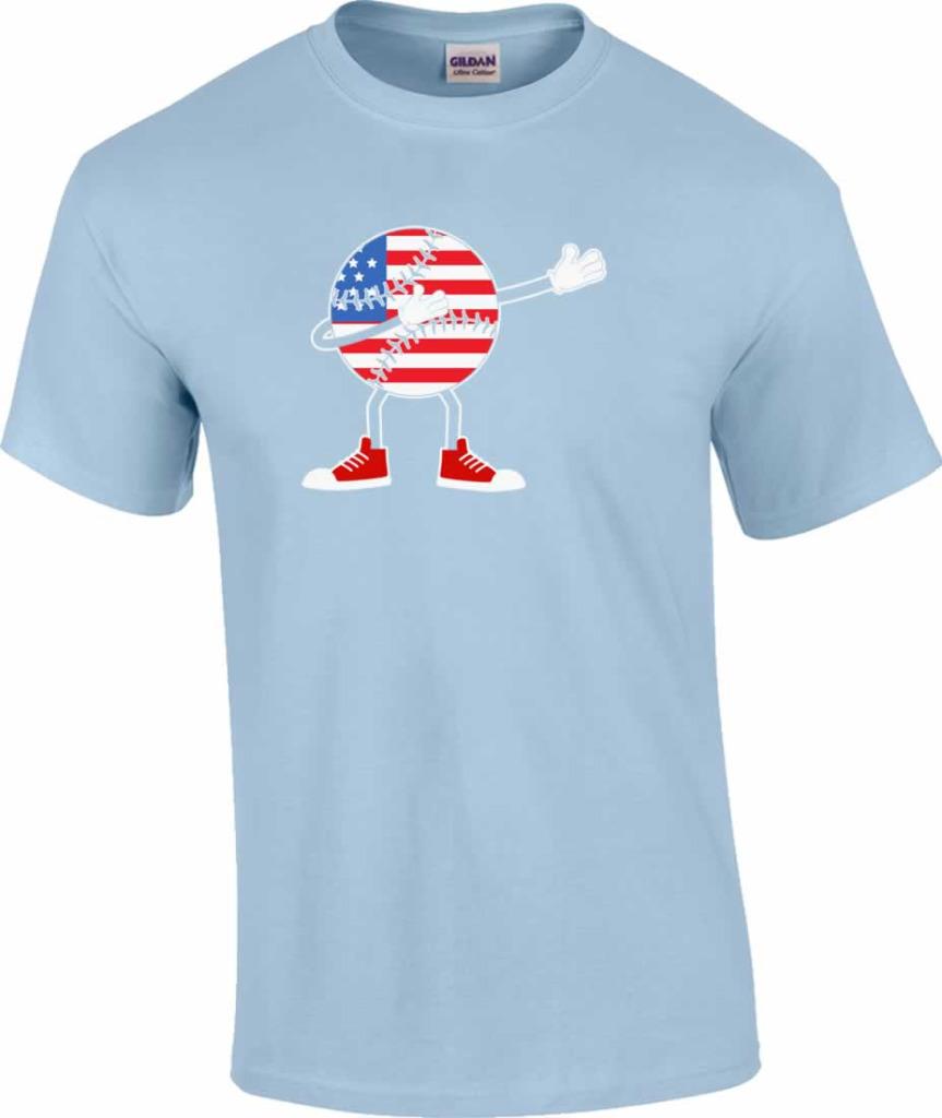 Patriotic Dabbing Flag Baseball T-Shirt