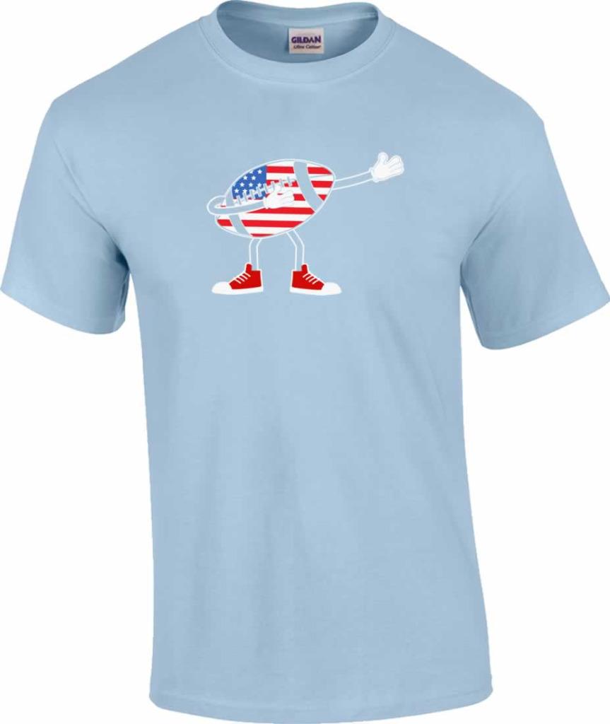 Patriotic Dabbing Flag Football T-Shirt