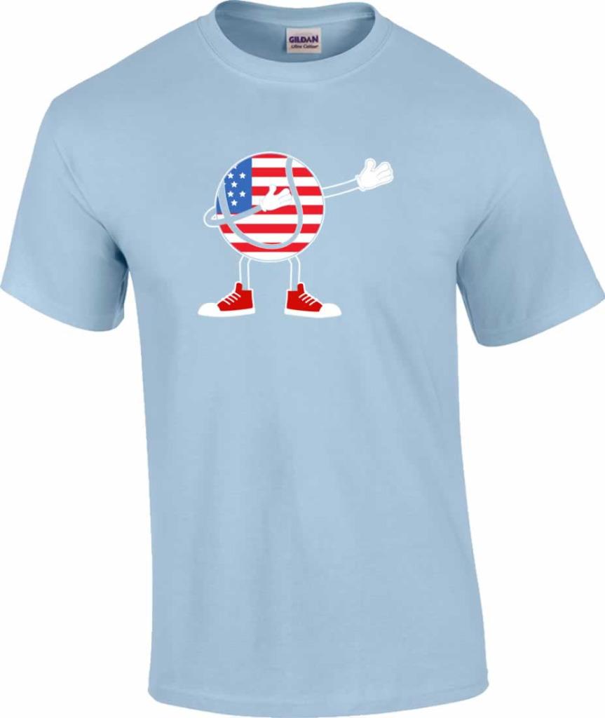 Patriotic Dabbing Flag Tennis Ball T-Shirt