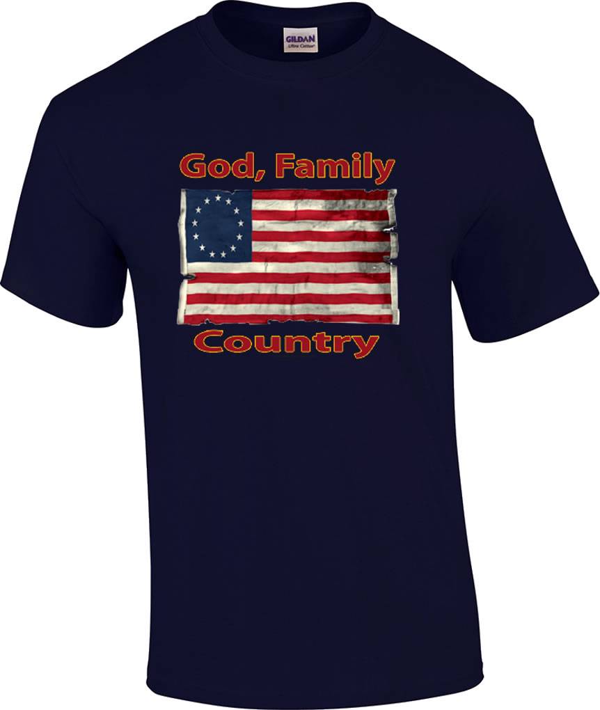 Patriotic 13 Star Flag Christian God Family Country T-Shirt | eBay