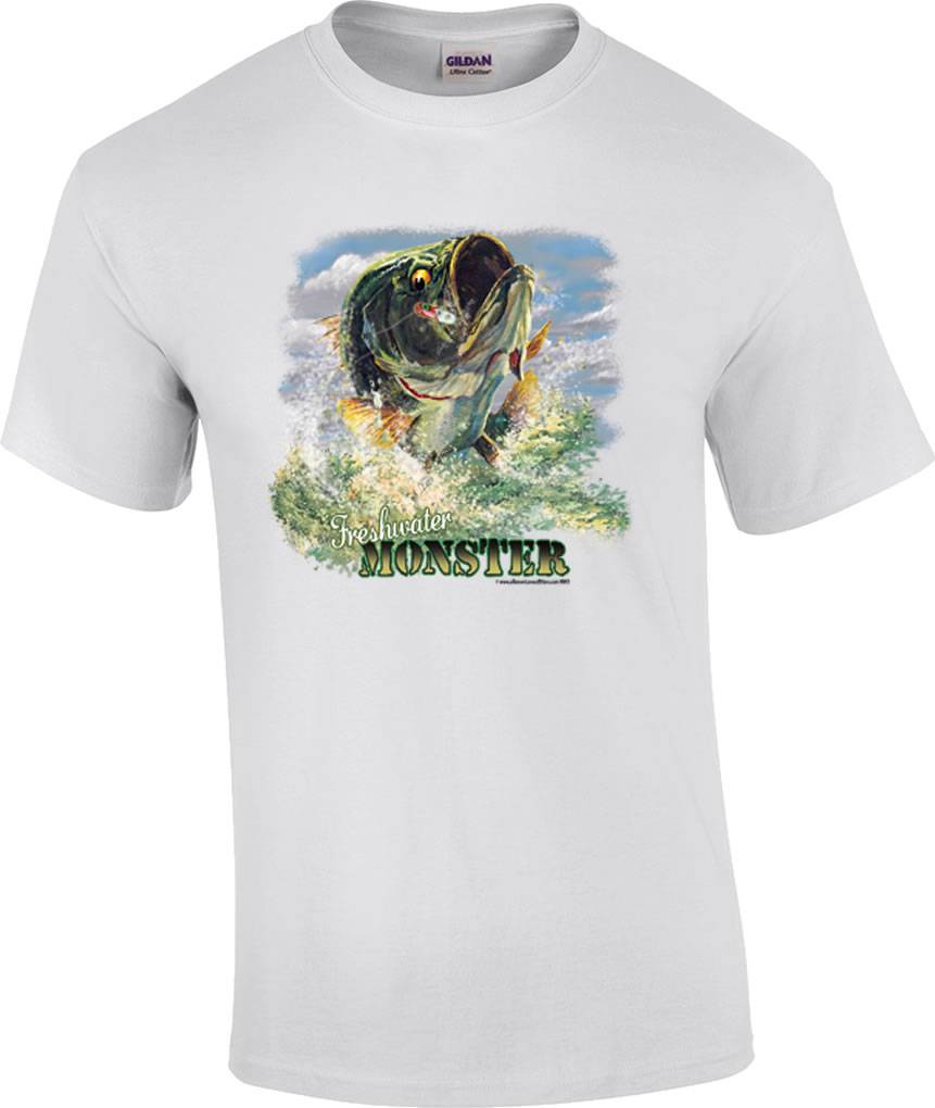 Freshwater Monster Largemouth Bass Fishing Fisherman Lure T-Shirt | eBay