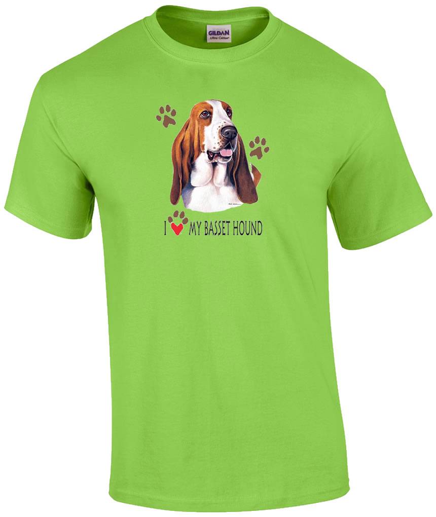 I Love My Basset Hound Dog T-Shirt | eBay