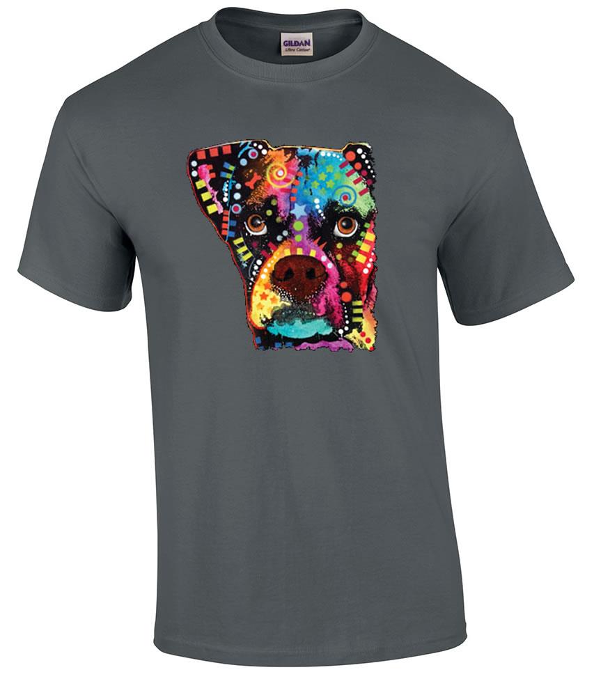 Dean Russo Boxer Cubism Neon Fluorescent Blacklight Patchwork Dog T ...