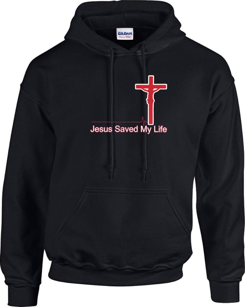 Jesus Saved My Life Cross EKG Christ Christian Hoodie Sweatshirt | eBay