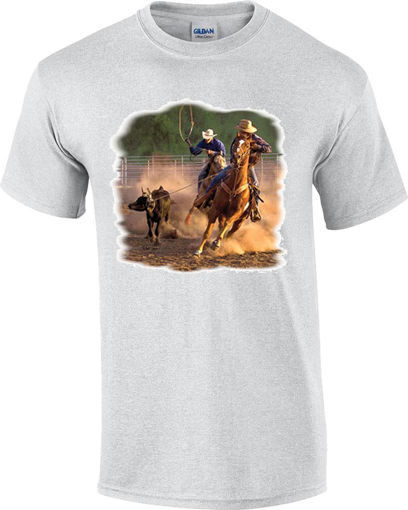 Calf Roping on the Ranch Rodeo Cowboys Horse T-Shirt | eBay