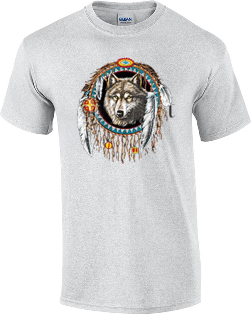 Wolf Dreamcatcher Native American Indian Feathers T-Shirt | eBay