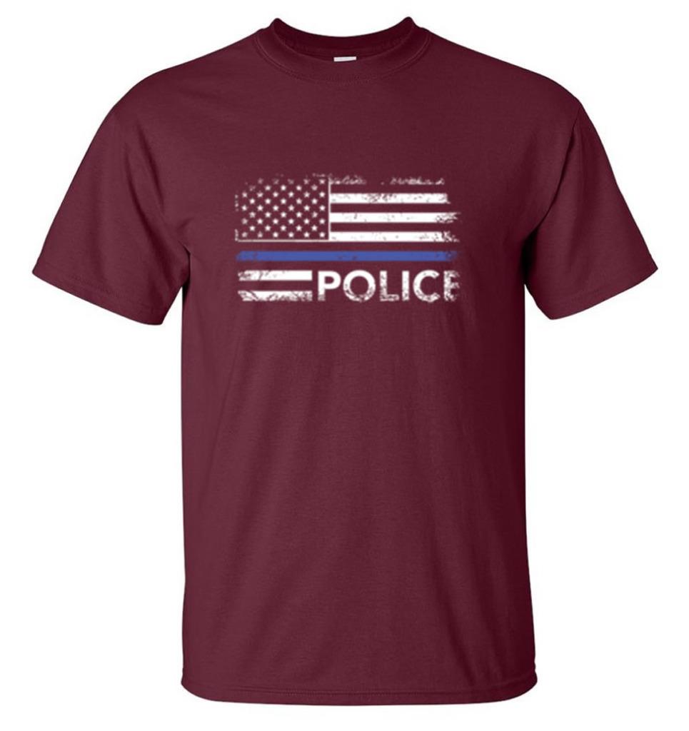 Distressed Police Blue Line Flag Law Enforcement T-Shirt | eBay