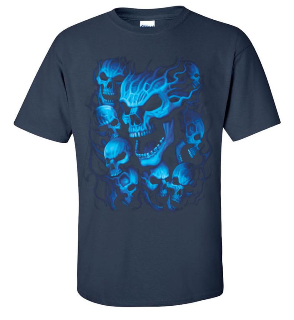 SHORT SKULL SHIRT BLUE 2 Subculture SC SHORT SKULL SHIRT⁄BLUE ⁄ 2