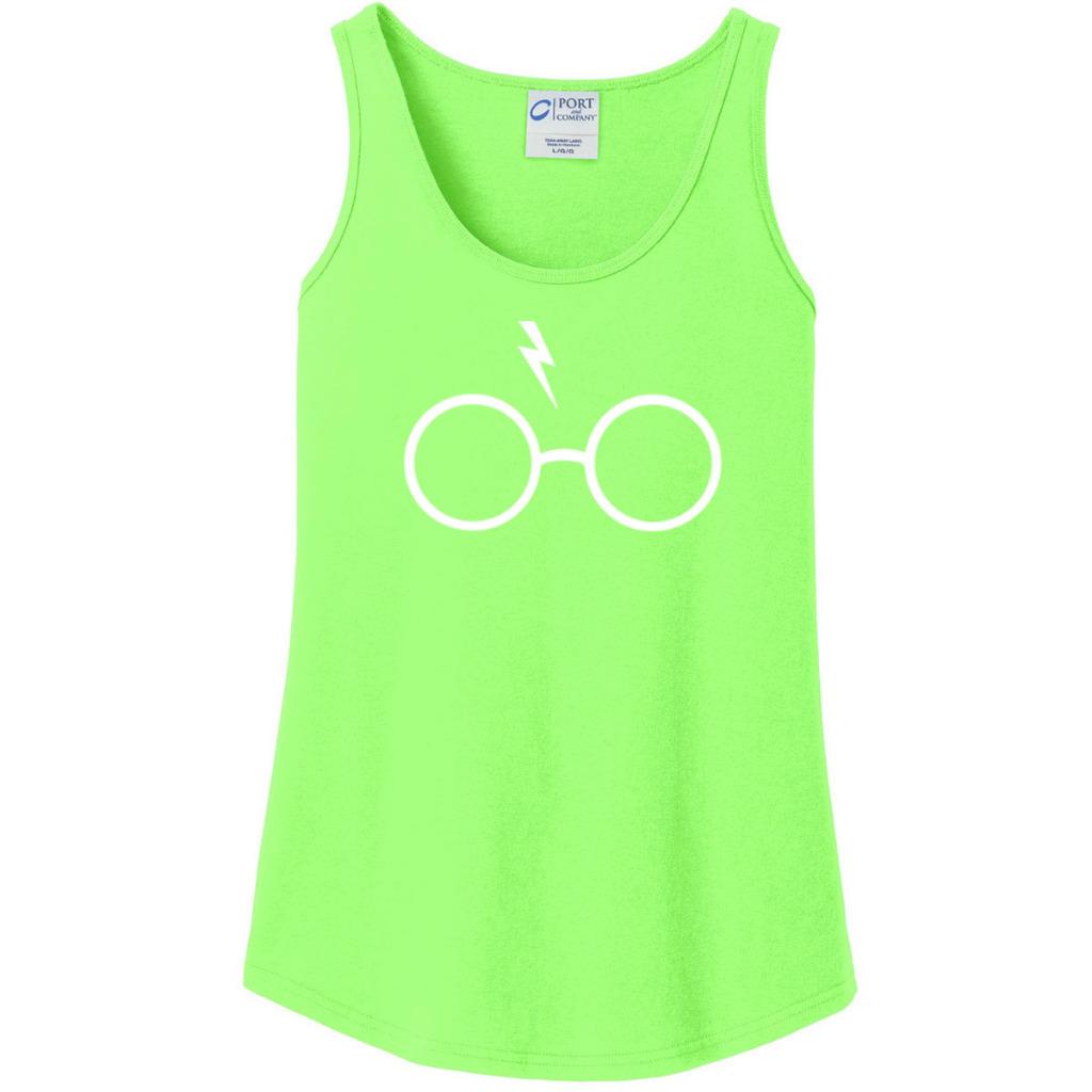 Ladies Lightning Bolt Glasses FunnyTank Top - Picture 10 of 11