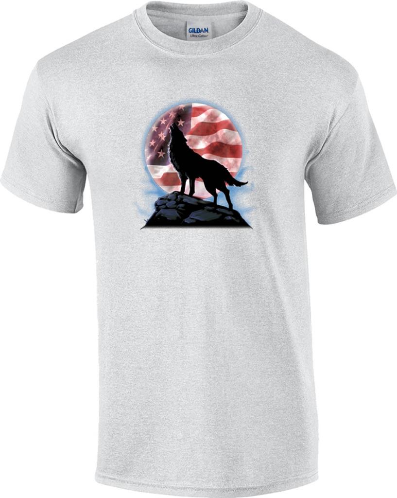 american flag wolf shirt