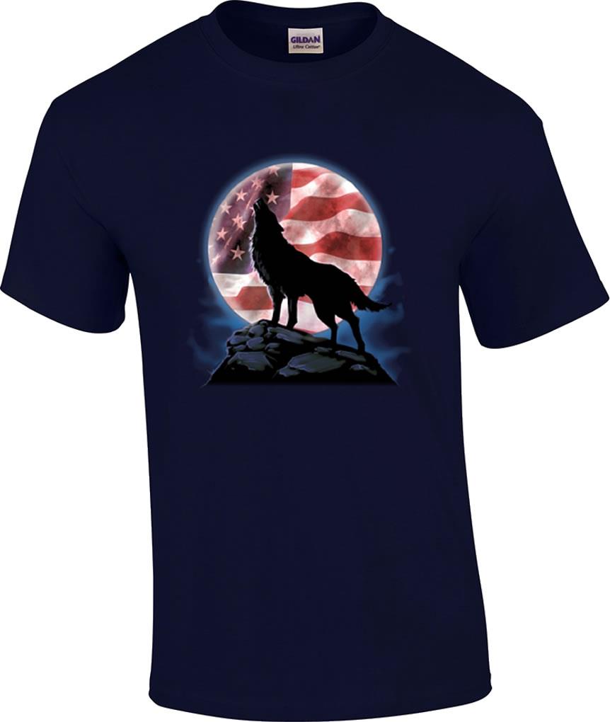 american flag wolf shirt