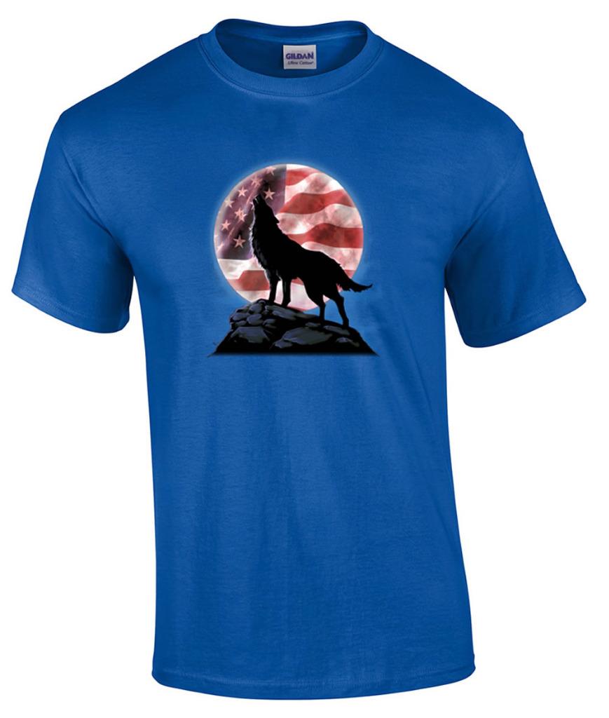 american flag wolf shirt