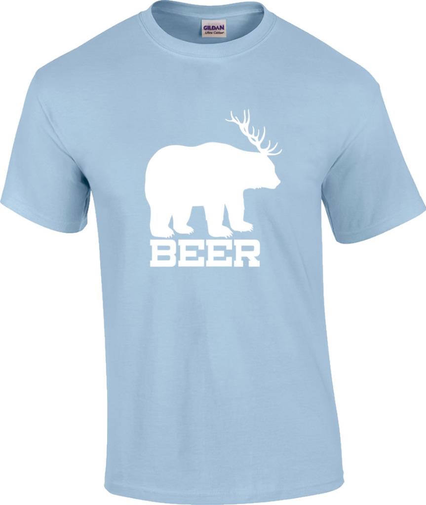 Funny Beer Bear Deer Drinking Animal Pun Antlers TShirt eBay