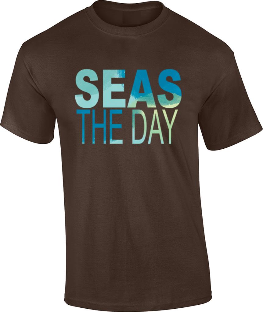 Funny Seas The Day Beach T-Shirt Summer Vacation Tee