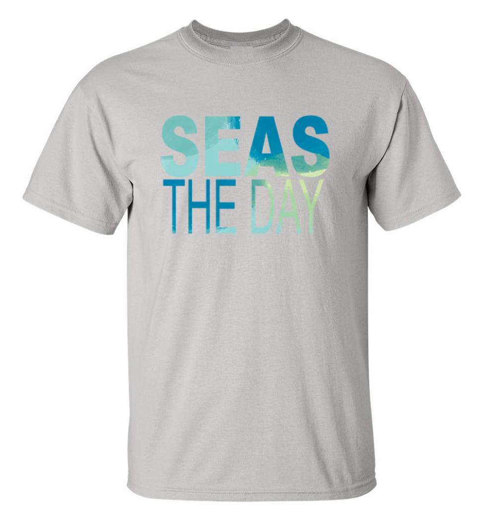 Funny Seas The Day Beach T-Shirt Summer Vacation Tee | eBay