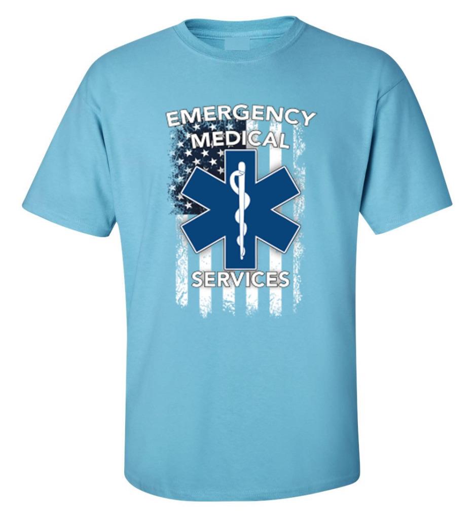 EMS Emergency Medical Services EMT Paramedic First Responder US Flag T ...