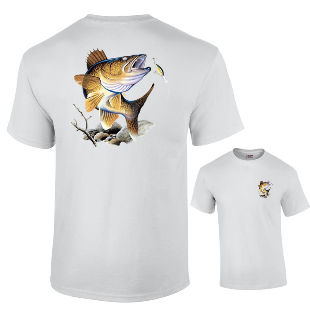 Walleye Chasing Lure T-Shirt Fisherman Fishing Tee | eBay