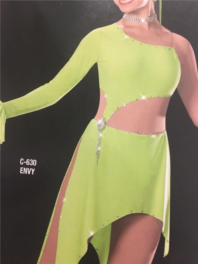 DANCE COSTUME TAP JAZZ SKATE LYRICAL GREEN PAGEANT ART STONE ENVY | eBay