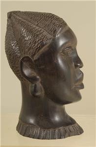 NIGERIAN YORUBA EBONY WOOD CARVING: BUST CIRCA 1950 REF:3655D | eBay