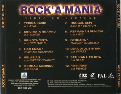 Malaysia Malay Rock A Mania Karaoke Slam Peace Awie Wings 1998 Vcd Fcs1503 Ebay