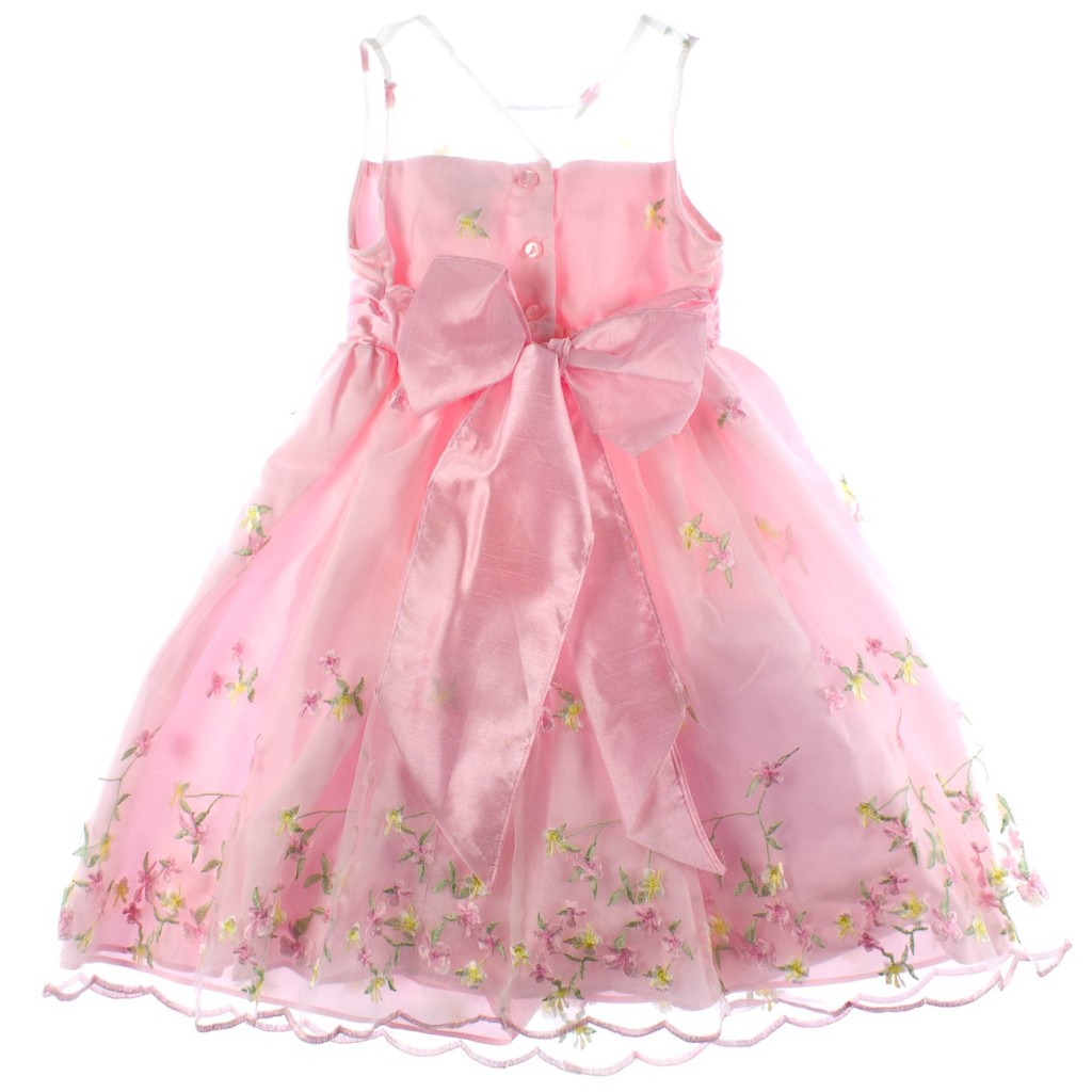 JONA MICHELLE Girls BOUTIQUE Dress Floral PINK Tea Length EASTER Sizes ...