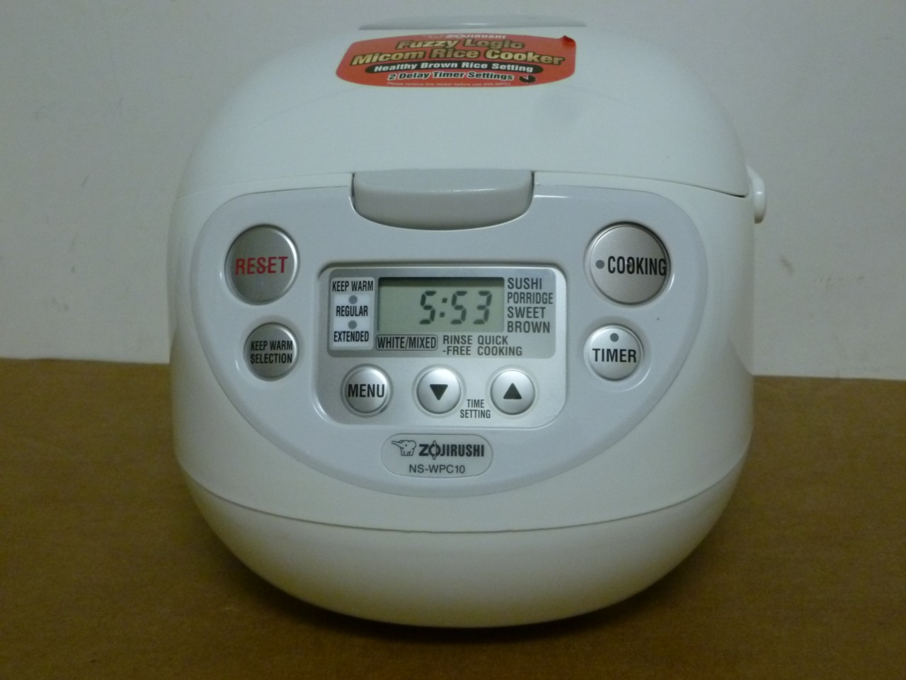 New Zojirushi Rice Cooker Warmer NS WPC10 Fuzzy Logic White 120V on PopScreen