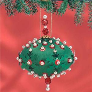  SNOWFLAKE CAROUSEL Beaded Sequin Ornaments Kit  ~ Makes 12 Ornaments